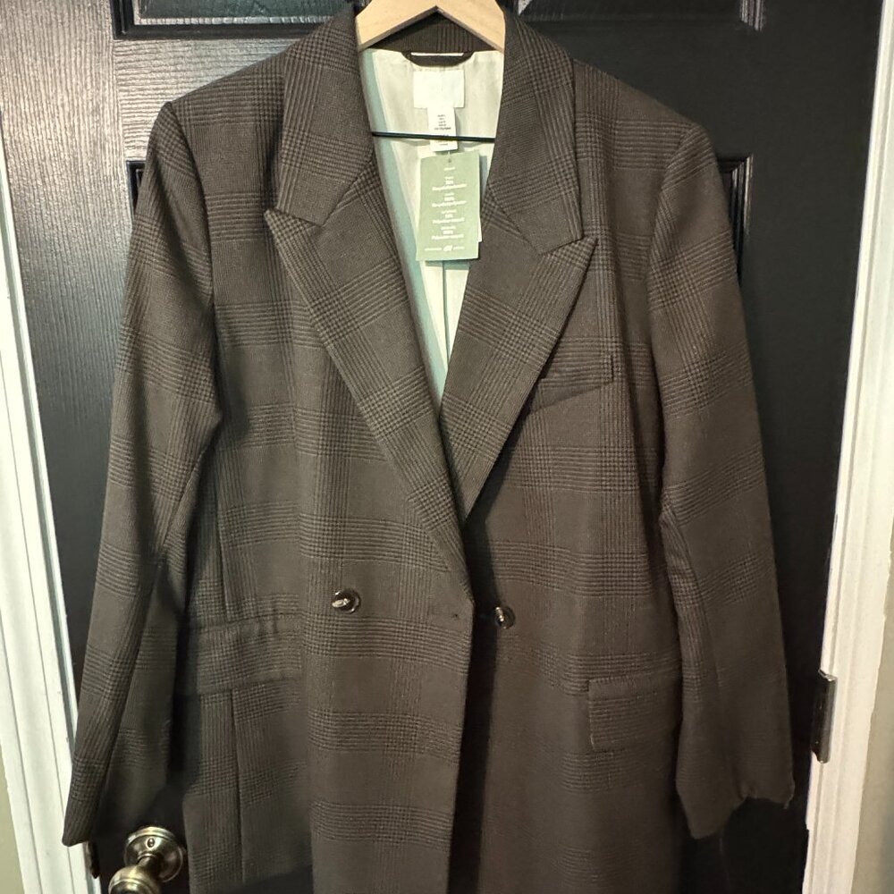 NWT H&M Womens Suit Jacket Blazer Black Large